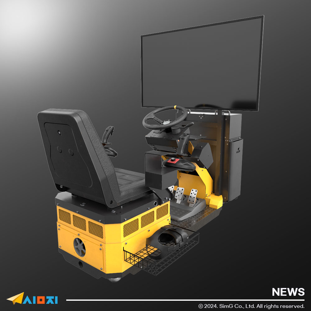 VR型掘削機シミュレーターの写真